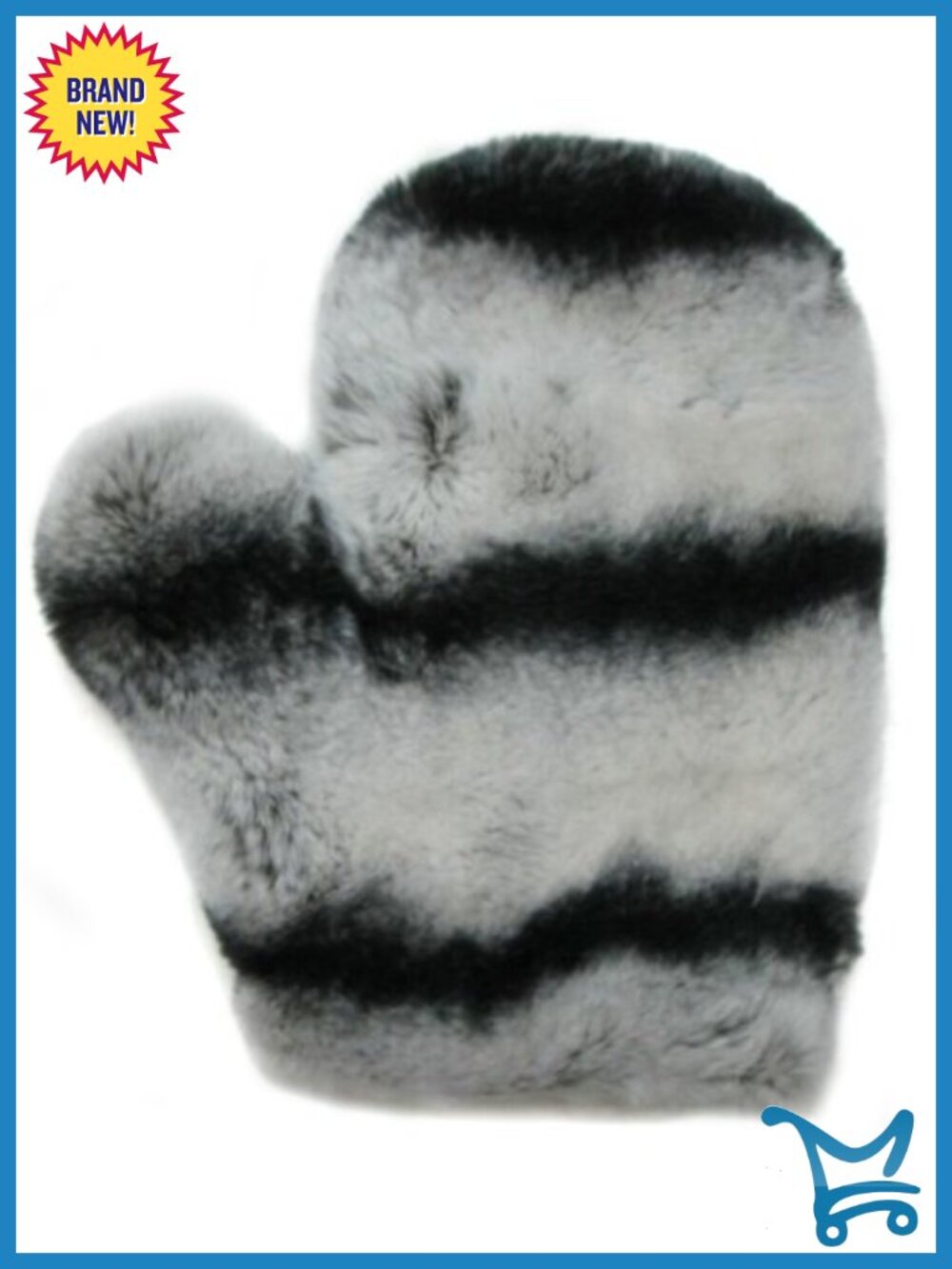 Double Sided Full Skin Rex Chinchilla Love Massage Mitten